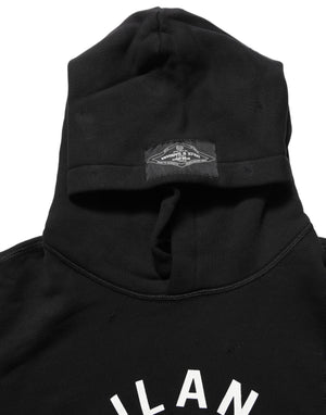 Dolce & Gabbana Schwarzer Kapuzenpullover aus Baumwolle mit Milano1984 Print