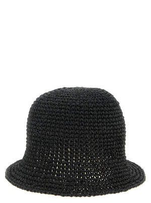 Maison Michel Schwarzer Papier-Bucket-Hat