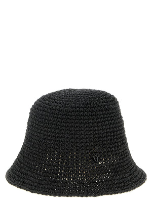 Maison Michel Schwarzer Papier-Bucket-Hat
