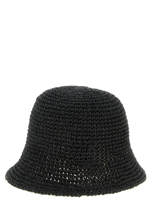 Maison Michel Schwarzer Papier-Bucket-Hat