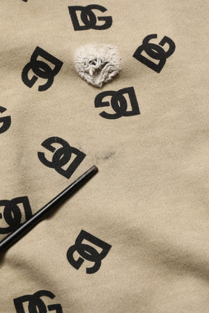Dolce & Gabbana Brauner Baumwoll-Kapuzenpullover mit Logo