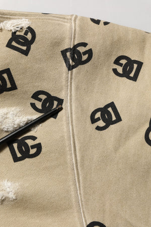 Dolce & Gabbana Brauner Baumwoll-Kapuzenpullover mit Logo