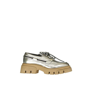 Brunello Cucinelli Plateau-Loafer aus goldenem Leder
