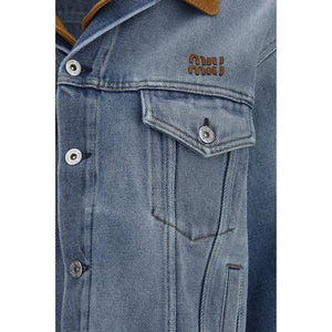 Miu Miu Blaue Jeansjacke aus Baumwolle