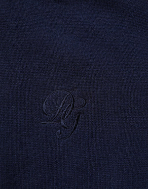 Dolce & Gabbana Blauer Wollstrick-Rollkragenpullover