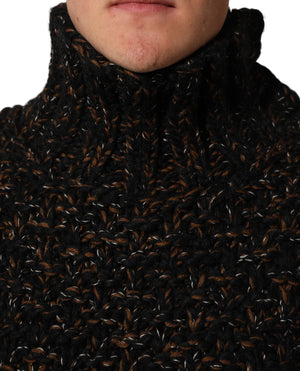 Dolce & Gabbana Brauner Wollstrick-Rollkragenpullover