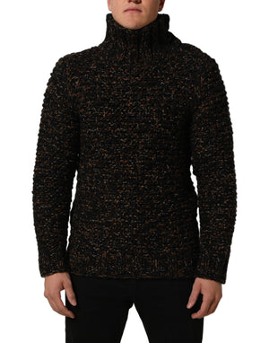 Dolce & Gabbana Brauner Wollstrick-Rollkragenpullover