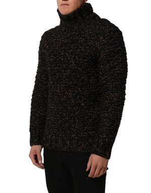 Dolce & Gabbana Brauner Wollstrick-Rollkragenpullover