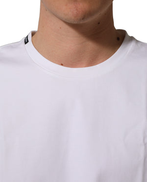 Dolce & Gabbana Weißes Baumwoll-T-Shirt mit kurzen Ärmeln und Rundhalsausschnitt