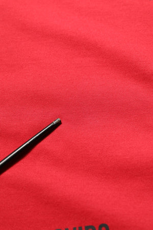 Dolce & Gabbana Rotes T-Shirt mit Rundhalsausschnitt und Grafikdruck aus Baumwolle
