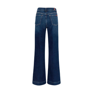 7FOR Blaue Baumwoll-Jeans mit ausgestelltem Bein