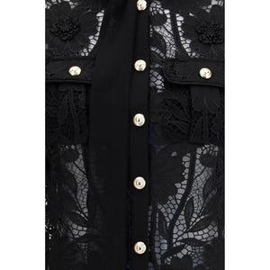 Self-Portrait Schwarze Bluse aus Polyester