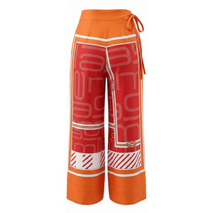 Malo Orange Seidenhose für Damen