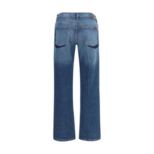 7FOR Blaue Jeans aus Baumwolle im geraden Schnitt