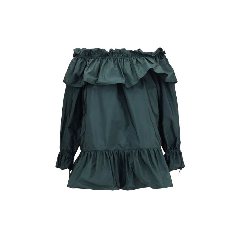 Saint Laurent Zweifarbige Polyamid-Freizeitkleid