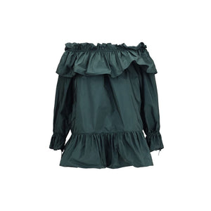Saint Laurent Zweifarbige Polyamid-Freizeitkleid