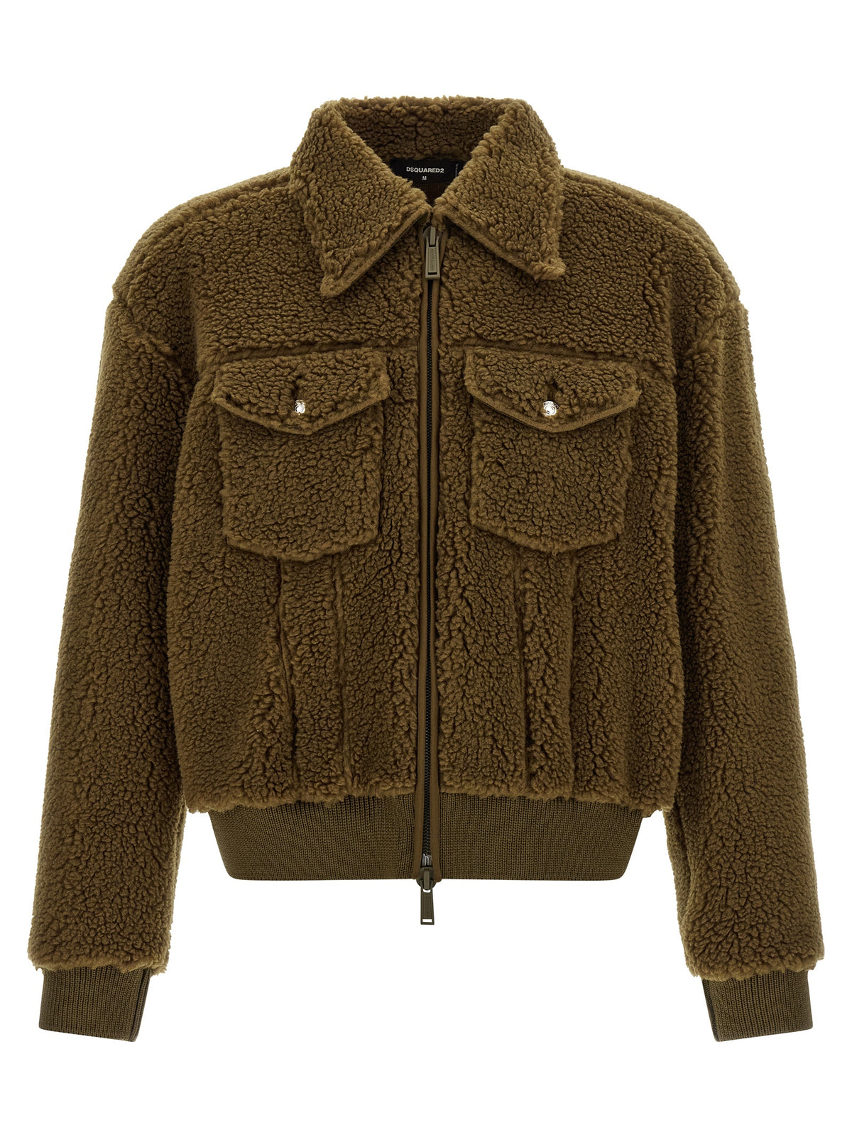 Dsquared² Braune Polyester-Jacke in voller Länge