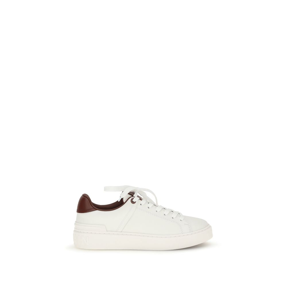 Balmain Weiße Kalbsleder Bos Taurus Athletic Sneaker