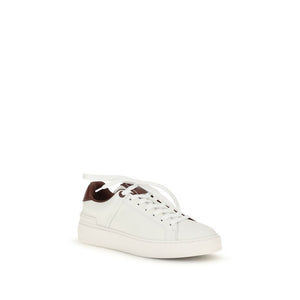 Balmain Weiße Kalbsleder Bos Taurus Athletic Sneaker