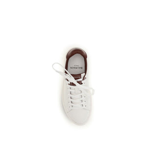 Balmain Weiße Kalbsleder Bos Taurus Athletic Sneaker