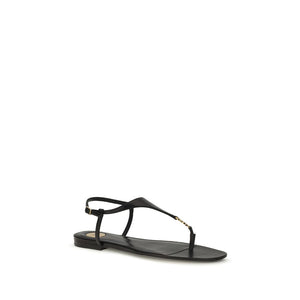 Saint Laurent Schwarze Bos Taurus Kalbsleder-Sandalen
