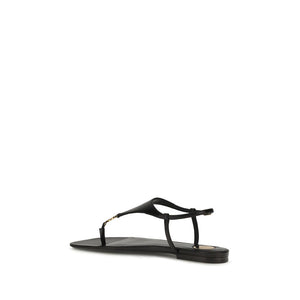 Saint Laurent Schwarze Bos Taurus Kalbsleder-Sandalen