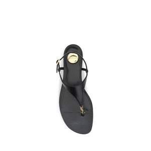 Saint Laurent Schwarze Bos Taurus Kalbsleder-Sandalen