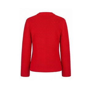 Malo Roter Damen-Strickcardigan aus Baumwolle