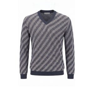 Malo Blauer Herrenpullover aus Leinen