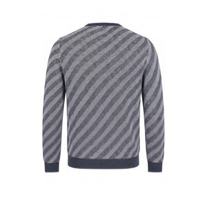 Malo Blauer Herrenpullover aus Leinen