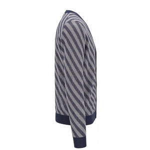 Malo Blauer Herren Cardigan aus Leinen