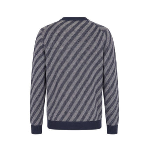 Malo Blauer Herren Cardigan aus Leinen