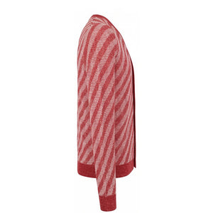 Malo Roter Herren-Strickcardigan aus Leinen