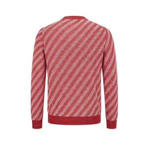 Malo Roter Herren-Strickcardigan aus Leinen