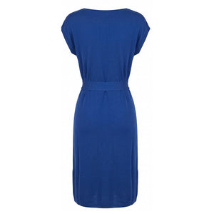 Malo Blaues Seidenkleid für Damen
