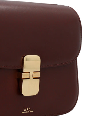 A.P.C. Umhängetasche aus bordeauxrotem Rindsleder