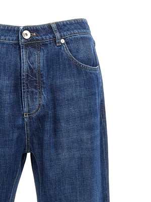 Brunello Cucinelli Blaue Baumwolljeans im Relaxed Fit
