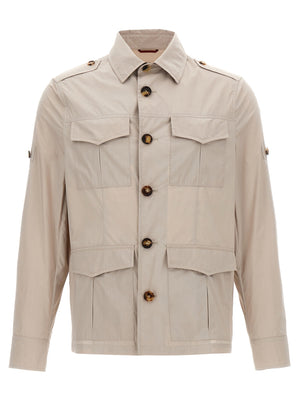 Brunello Cucinelli Beige Baumwolljacke in voller Länge