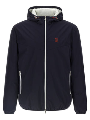Brunello Cucinelli Blaue Shell-Jacke aus Polyamid