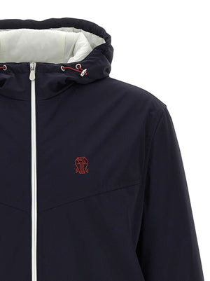 Brunello Cucinelli Blaue Shell-Jacke aus Polyamid