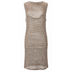 Malo Beige Baumwollkleid für Damen