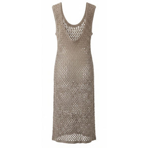 Malo Beige Baumwollkleid für Damen