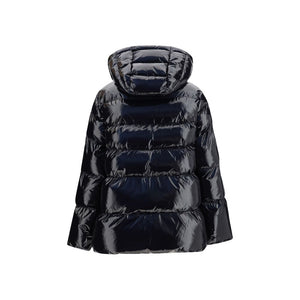PINKO Schwarze Polyamid-Jacke in voller Länge