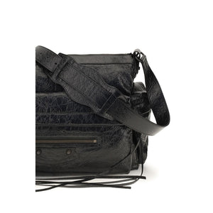 Balenciaga Schwarze Lammleder Schultertasche Ovis Aries Aries