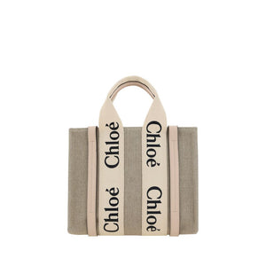 Chloé Braune Leinen Handtasche