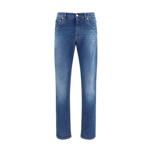 Dolce & Gabbana Blaue Baumwoll-Jeans im Slim Fit