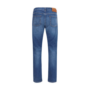Dolce & Gabbana Blaue Baumwoll-Jeans im Slim Fit