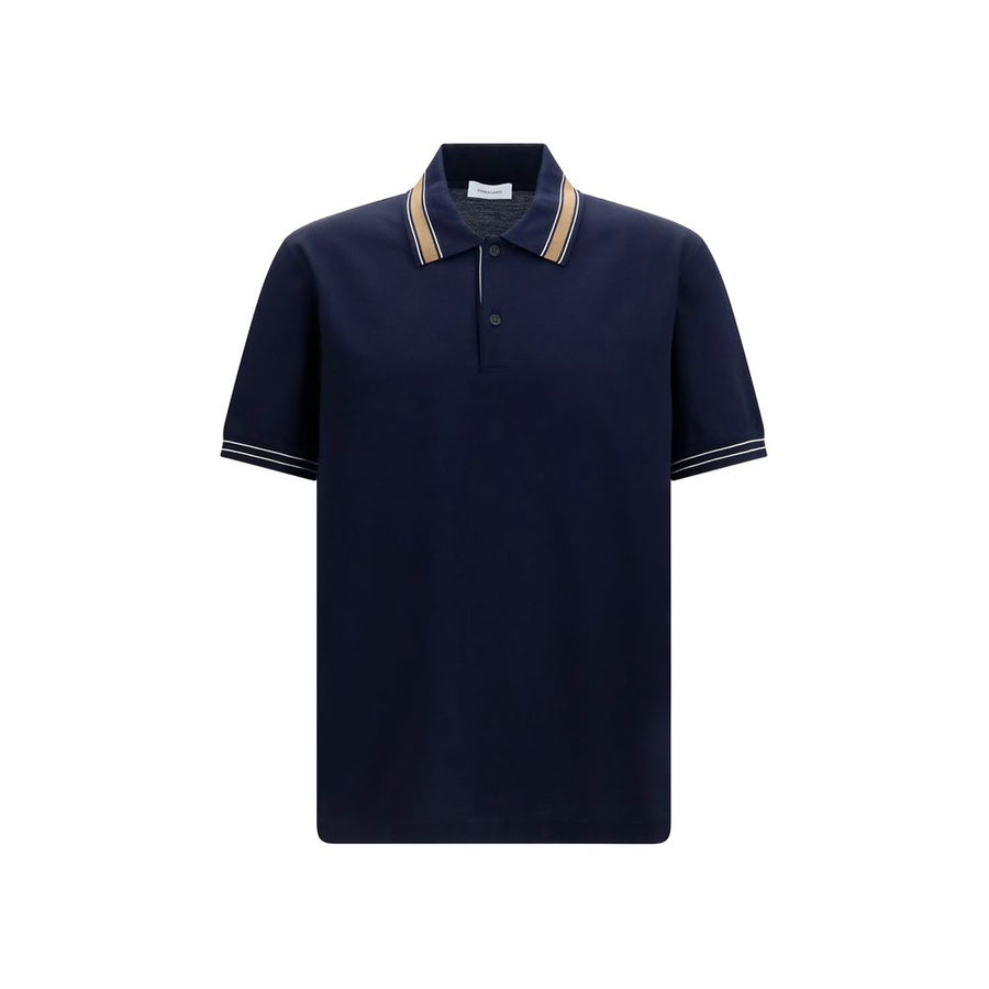 Ferragamo Blaues Baumwoll-Polohemd