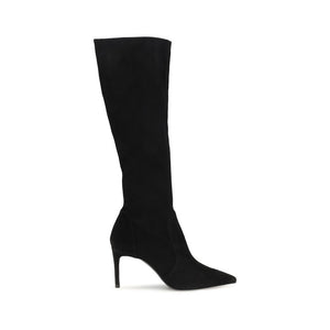 Stuart Weitzman Schwarze Bos Taurus Kalbsleder-Stiefel