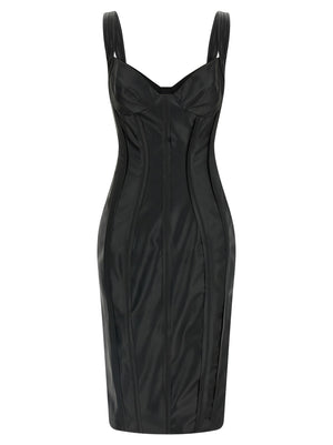 Elisabetta Franchi Schwarzes Midikleid aus Viskose
